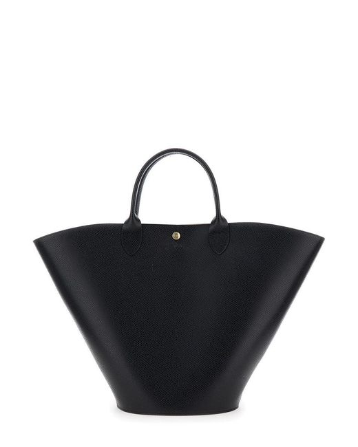 Longchamp Black 'Xl Épure' Handbag With Engraved Logo