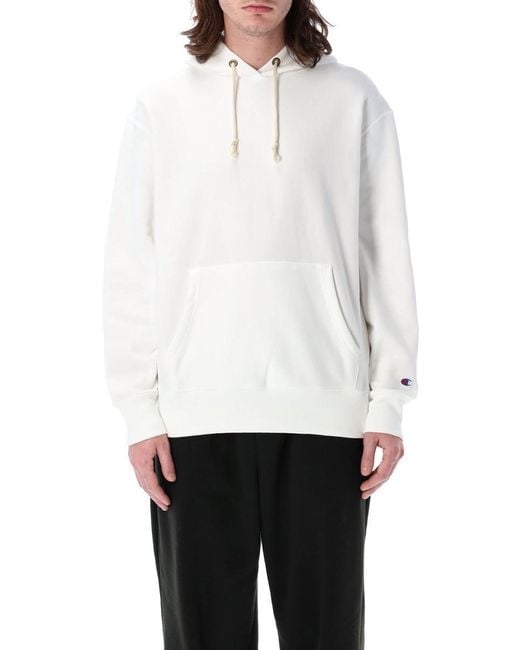 Champion White Reverse Weave Hoodie for men
