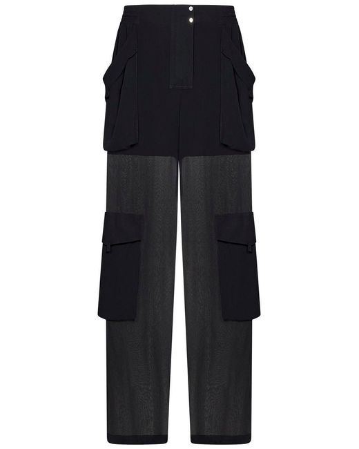 パンツ Pinko SOTTOCASA TRANSPARENT CARGO PANTS Pinko 'Sottocasa' Pants in Blue | Lyst