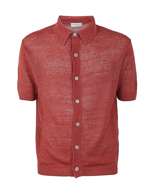 FILIPPO DE LAURENTIIS Red Short Sleeve Over Shirt for men