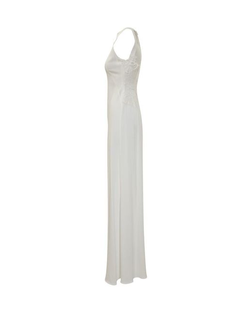 Alberta Ferretti White Satin Enver Dress