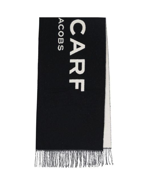 Marc Jacobs Black Reversible Logo Scarf