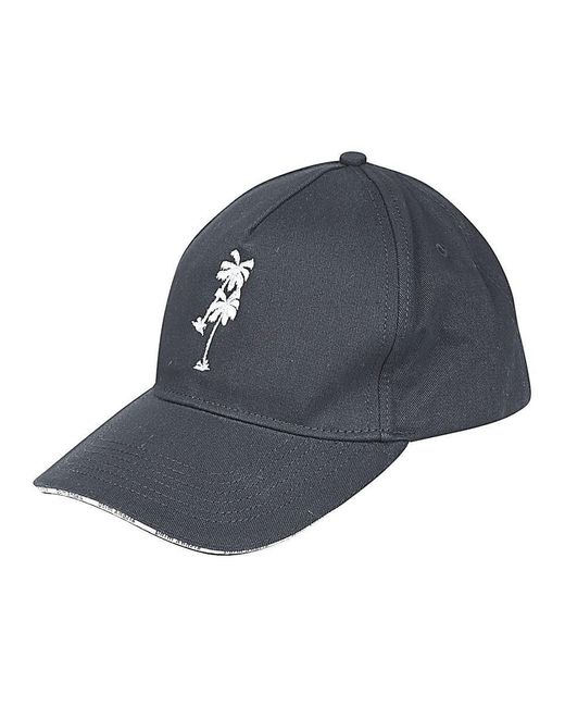 Palm Angels Blue Palm Baseball Cap for men