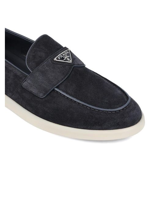 Prada Blue Low Shoes for men