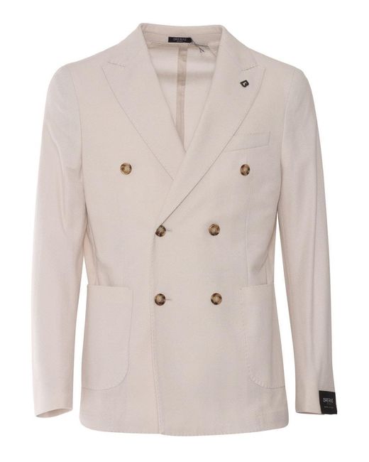 BRERAS Milano Single-Breasted Jacket in Natural for Men | Lyst