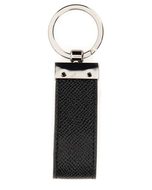Dolce & Gabbana White Keychain With Logoed Label for men