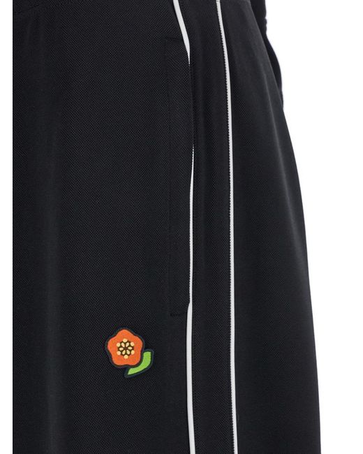 KENZO Blue 'Pop' Pants With Elastic Waist And Logo Patch On The Side for men