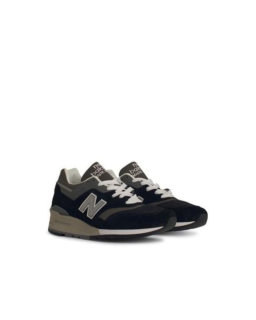 New Balance Black '997' Suede Blend Sneakers for men