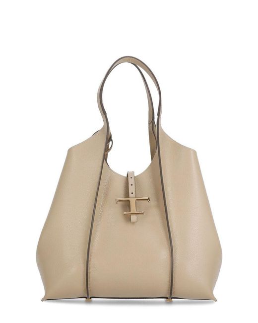 Tod's Natural 'T Timeless Medium' Shopping Bag