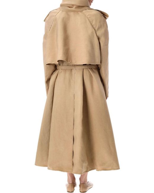 トレンチコート Carven Scarf Trench Coat With Detachable Scarf Carven Scarf Trench in Natural | Lyst