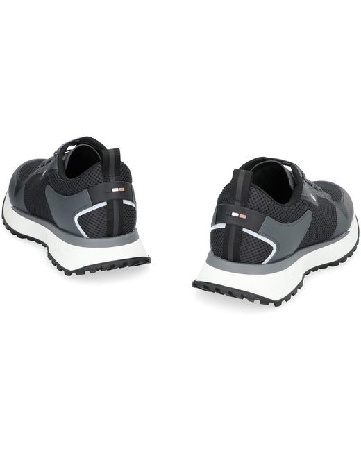 Boss Gray Jonah Fabric Low-Top Sneakers for men