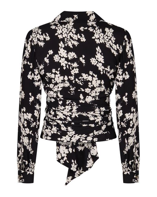 Elisabetta Franchi Black Printed Georgette Blouse