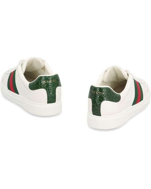 Gucci Black Ace Leather Low-Top Sneakers for men