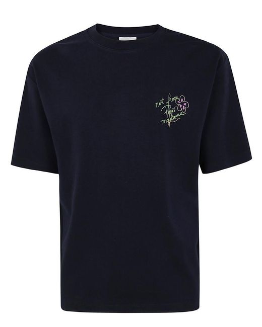 Drole de Monsieur Blue The Esquisse Slogan T-Shirts for men