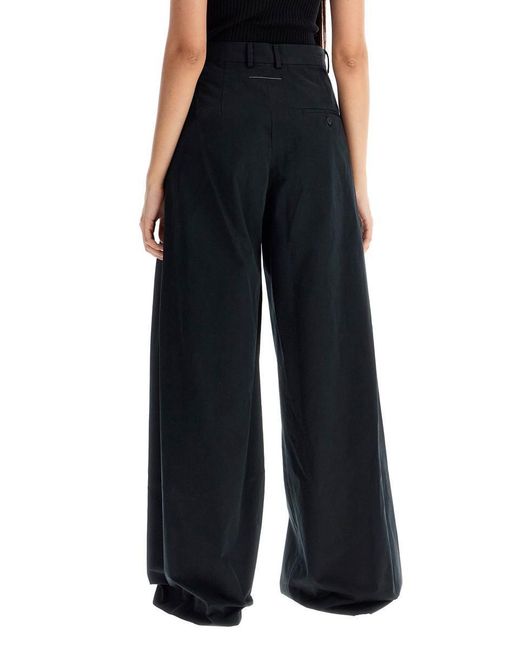 MM6 by Maison Martin Margiela Blue Wide-Legged Pants With Pleats