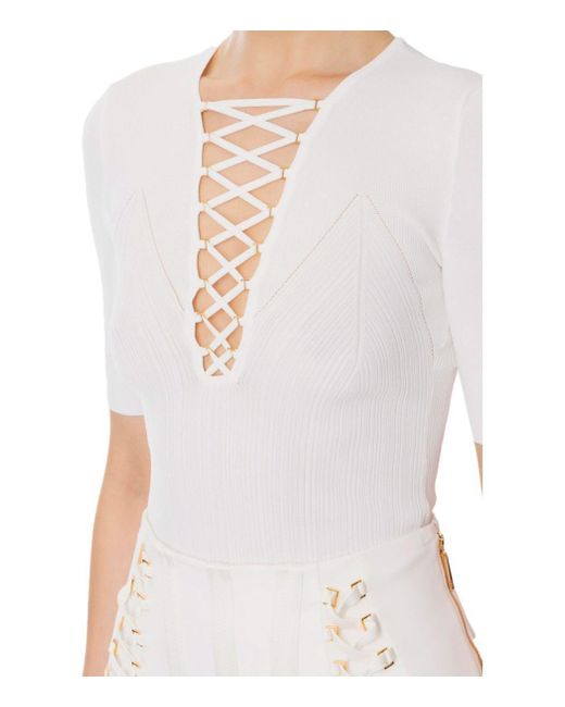 Elisabetta Franchi White Ivory Knitted Top
