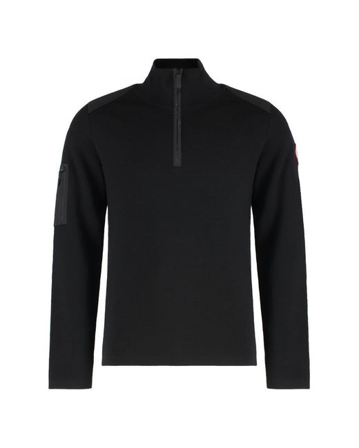 Canada Goose Black Stormont Wool Turtleneck Sweater for men
