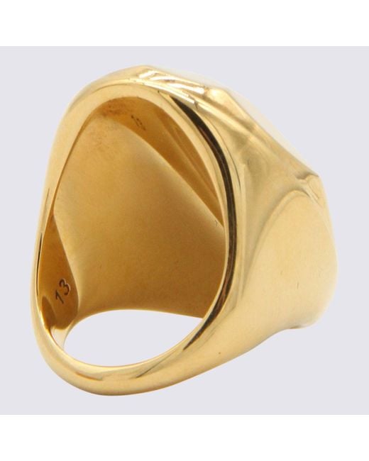 Alexander McQueen Metallic Stone Logo Ring