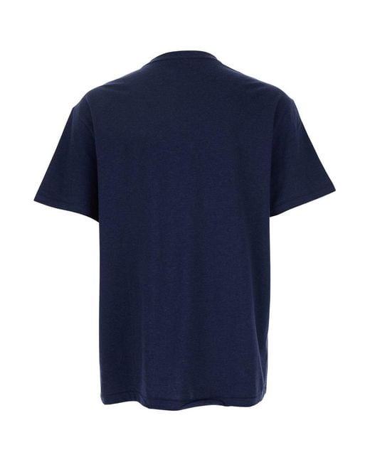 Polo Ralph Lauren Blue Crewneck T-Shirt With Pony Detail On The Front for men