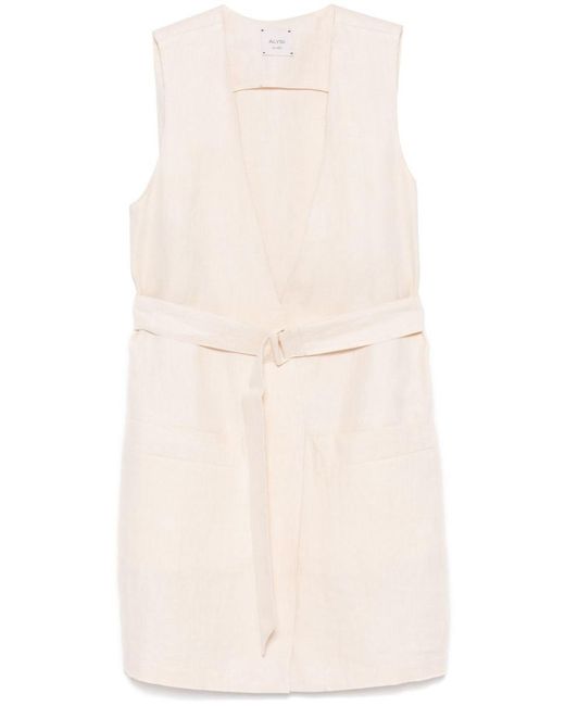 コート ALYSI LINEN VEST Alysi Linen Vest in Natural | Lyst