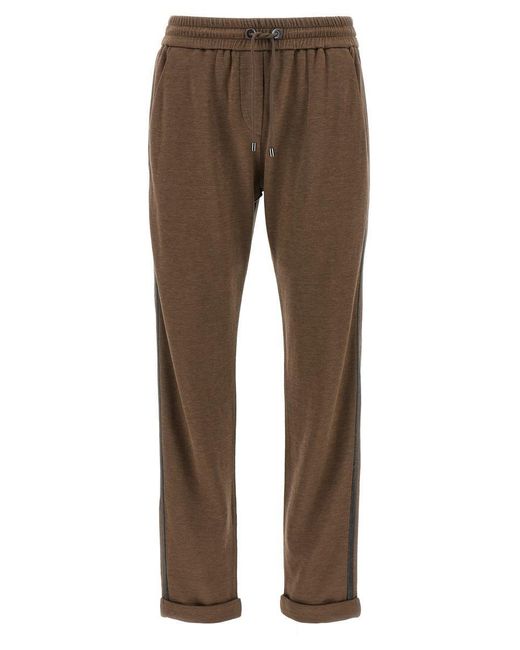 Brunello Cucinelli Brown Monile Joggers