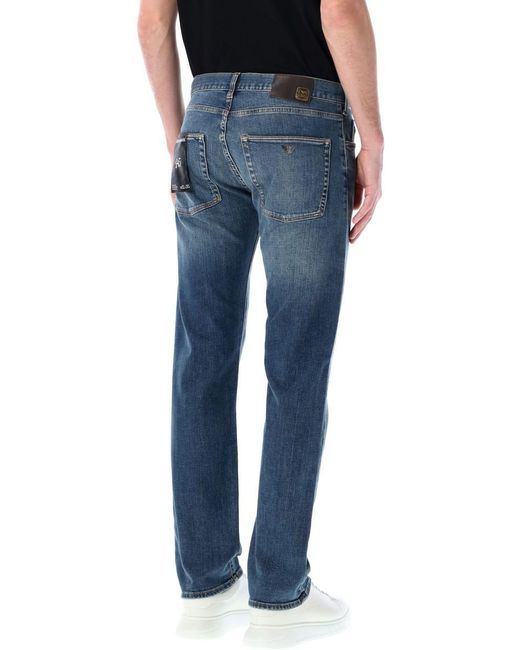 Emporio Armani Blue J45 Regular Fit Jeans for men