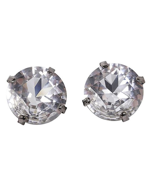 Helene Zubeldia Gray Crystal Rock Earrings Clips Accessories