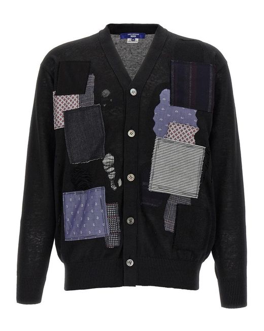 Junya Watanabe Black Patchwork Cardigan for men