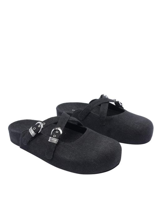 サンダル・ミュール VIC MATIE Women Sandals 1E1110D A06C060 101 Black Vic Matie touch-strap Leather Sandals | Black | FARFETCH