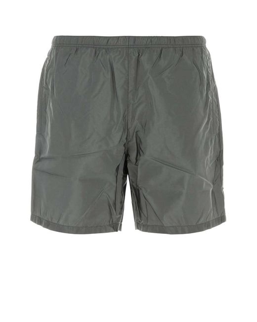 Prada Gray Dark Re-Nylon Swimming Shorts for men