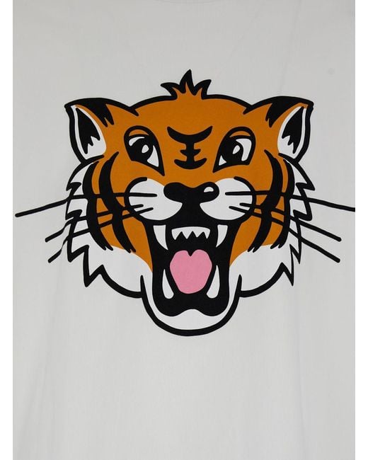 KENZO White Happy Tiger Printed T-Shirt for men