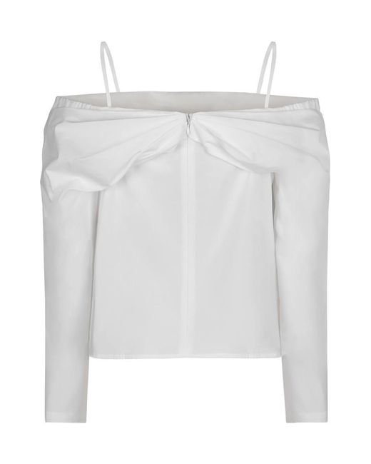 Nina Ricci White Off-Shoulders Top
