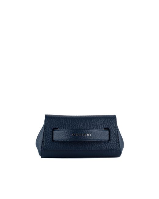 Orciani Blue Gossip Soft Grained Leather Clutch