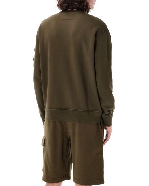 C P Company Green Fleece Lens Sweatshirt for men