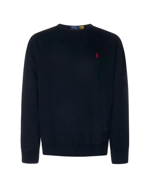 Polo Ralph Lauren Blue Crewneck Sweatshirt With Pony Embroidery for men
