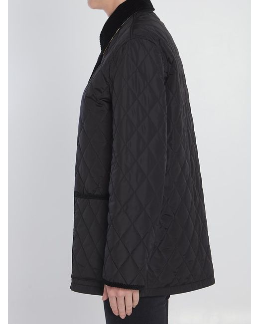 Burberry Country-Style Quilted Jacket in Black | Lyst