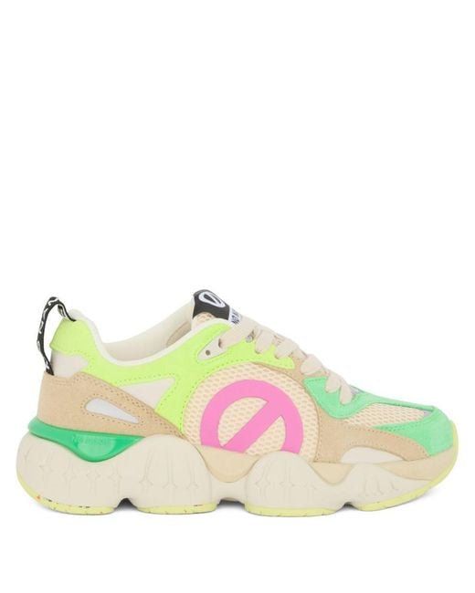 No Name Green 'Krazee Runner' And Mesh And Leather Sneakers