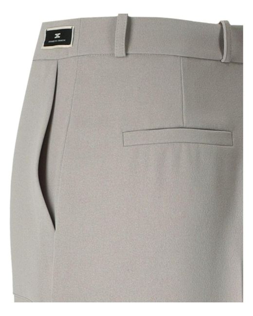 Elisabetta Franchi Gray Pearl Wide Leg Trousers