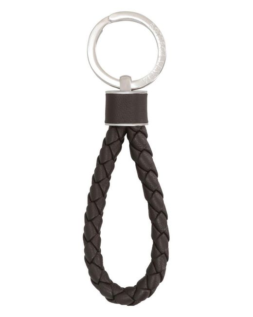 Bottega Veneta Black Leather Keyring for men