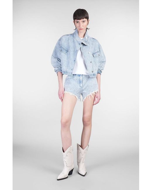 【送料&関税込】IRO Dapa Shorts In Blue Cotton IRO Dapa Shorts in Blue | Lyst