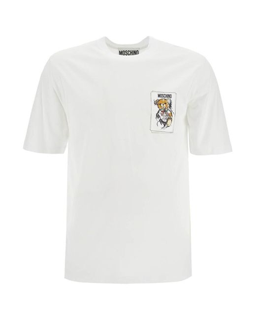 Moschino White Teddy Bear T-Shirt for men