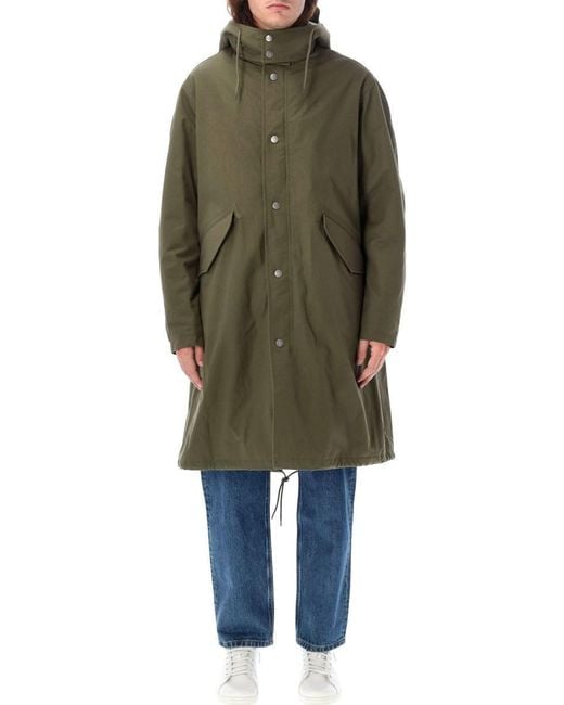 A.P.C. Green Antonin Relaxed Fit Parka Jacket for men