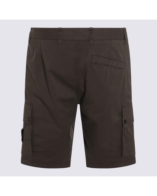 Stone Island Gray Cotton Shorts for men