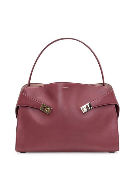 Ferragamo Purple Hug Soft Shoulder Bag (M)