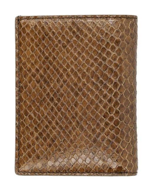 Tom Ford Brown Small Snake Embossed Leather Folding Cardholder for men