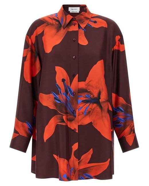 Alexander McQueen Red Silk Shirt