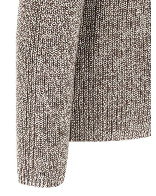 Brunello Cucinelli Gray Double-Breasted Cardigan for men