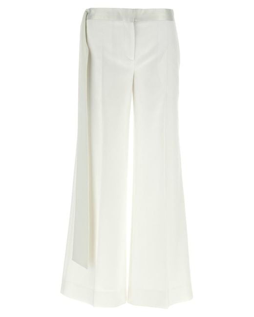 Victoria Beckham White 'Satin Waistband' Pants