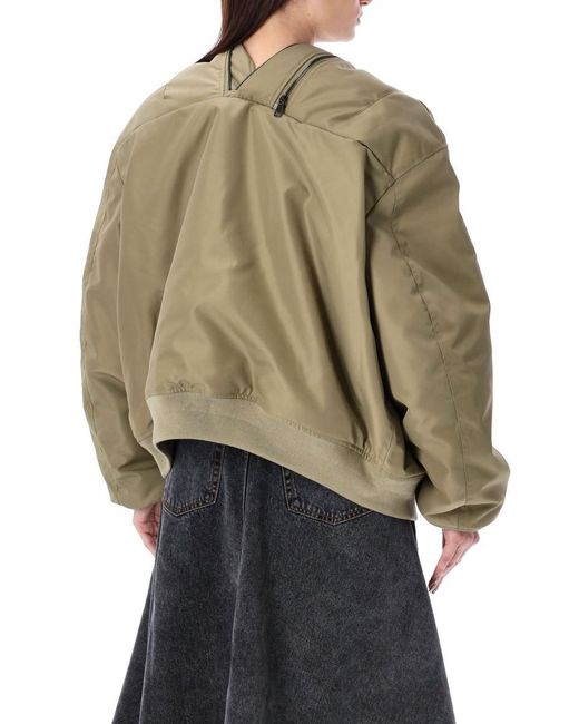 Y. Project Double Zip Bomber Jacket in Natural | Lyst