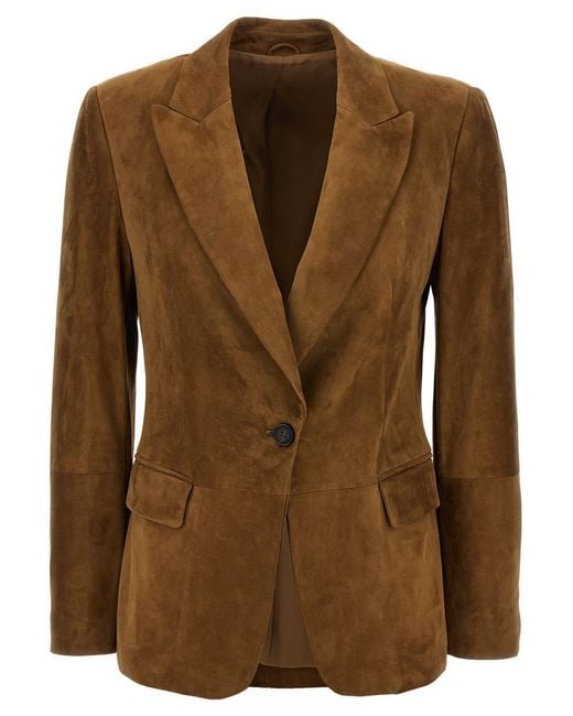Brunello Cucinelli Brown Suede Blazer